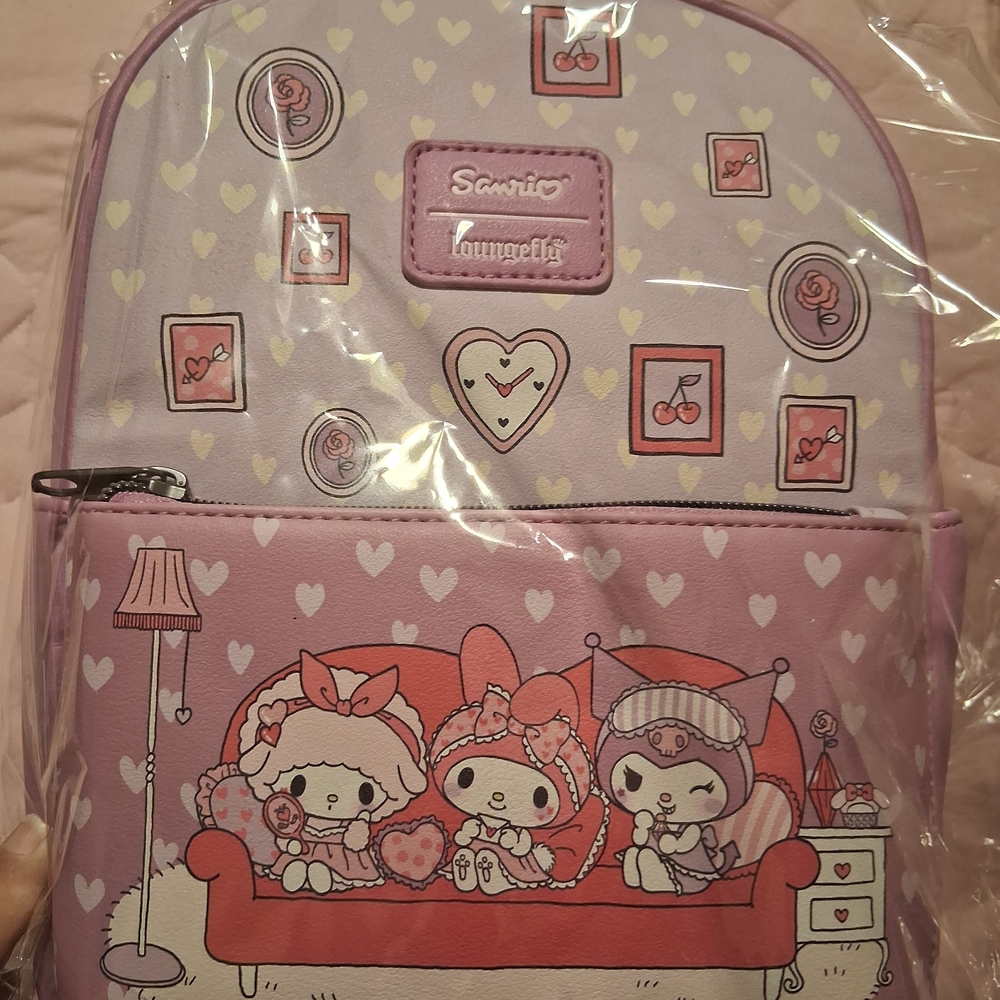 Loungefly Sanrio My Melody Kuromi SLEEPOVER Mini Backpack NEW W/TAGS